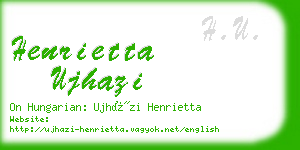 henrietta ujhazi business card